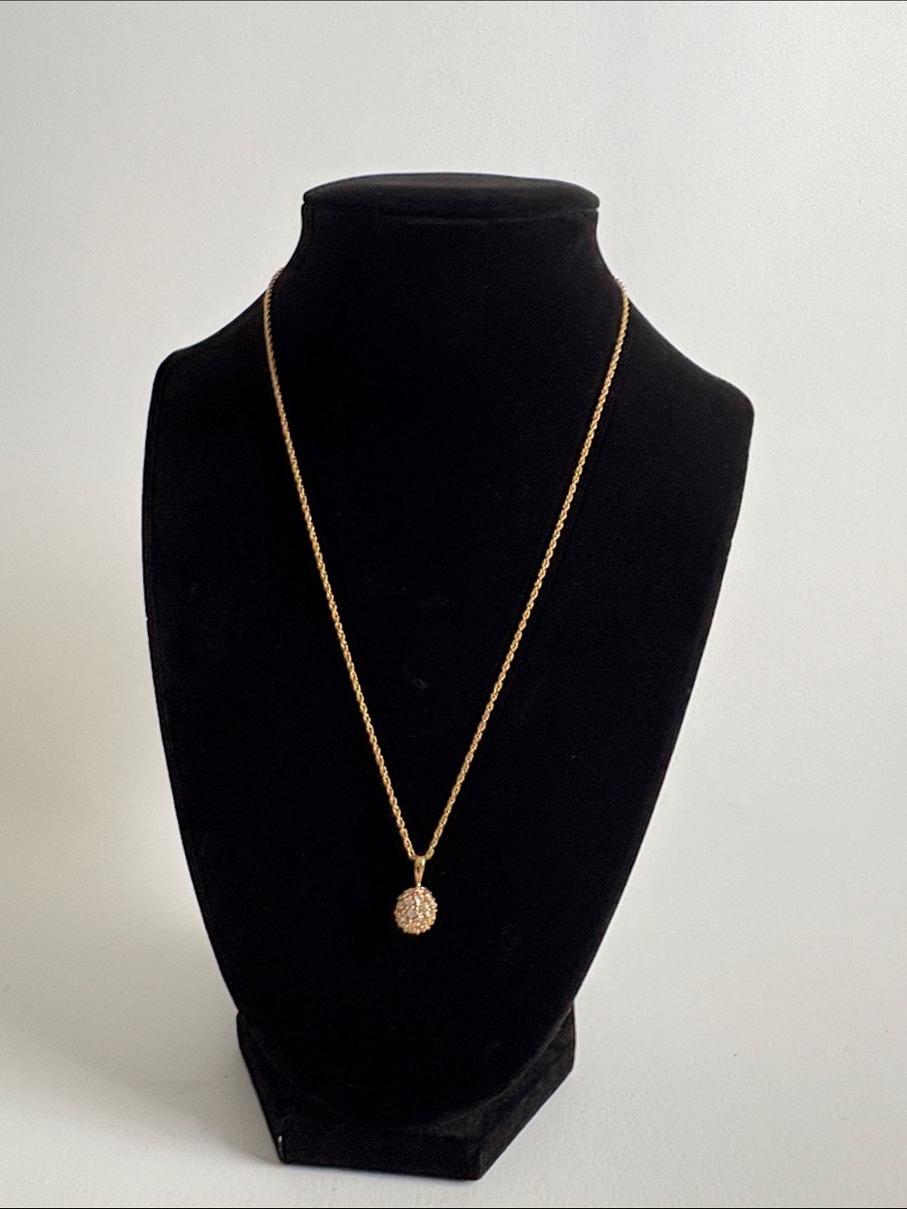 Gold Tone Pavé Sphere Pendant Necklace - Women Jewelry
